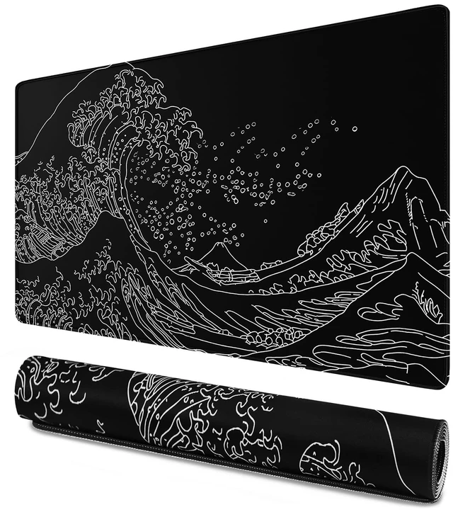 Main image of Large Mouse Pad Gaming,31.5" x 15.7" Extended Computer Keyboard Mousepad | MousePad with Non-Slip Rubber Base, Stitched Edge, Waterproof Fabric XXL Big long Laptop Pad for Gamer, Office, Home, Waves