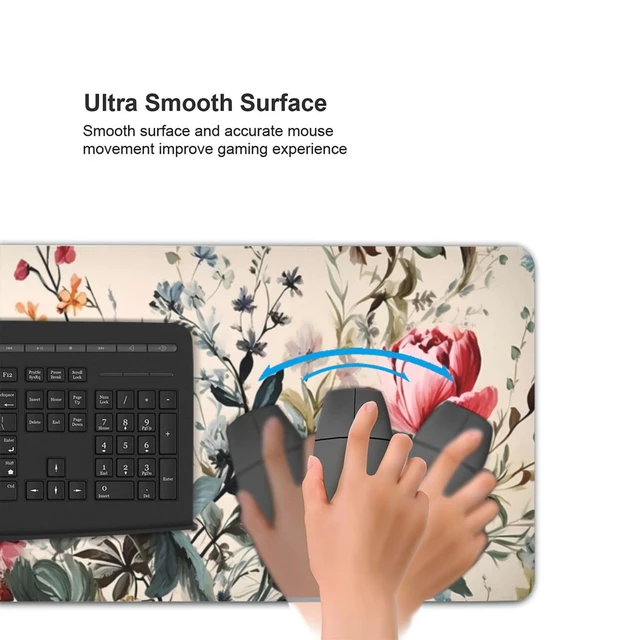 Alt view image 5 of 6 - 35.4 x 15.7 in, Waterproof XXL Large Mouse Pad for Desk, Extended Keyboard Mouse Mat for Computer Office, Big Laptop Mouse pad, Gaming Pc-Weeds and Flowers