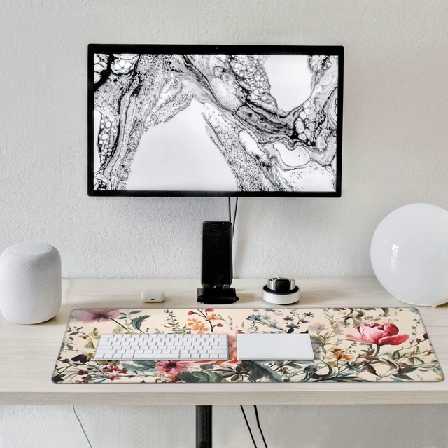 Alt view image 6 of 6 - 35.4 x 15.7 in, Waterproof XXL Large Mouse Pad for Desk, Extended Keyboard Mouse Mat for Computer Office, Big Laptop Mouse pad, Gaming Pc-Weeds and Flowers