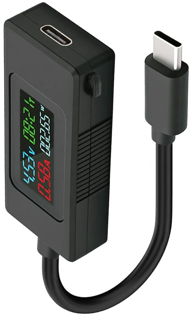 Main image of Type-C Voltage Current Power Capacity, Working Time Ammeter Voltmeter USB Cable Charger Detector USB-C Tester 5V-20V Digital Multimeter
