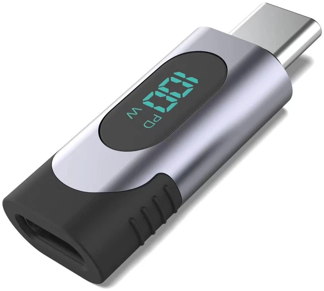 Main image of 100W USB C Female to Male Extension Adapter Type C Power Meter Tester with Digital Display for iPad Pro iPhone 15 Pro Max MacBook Pro Laptop