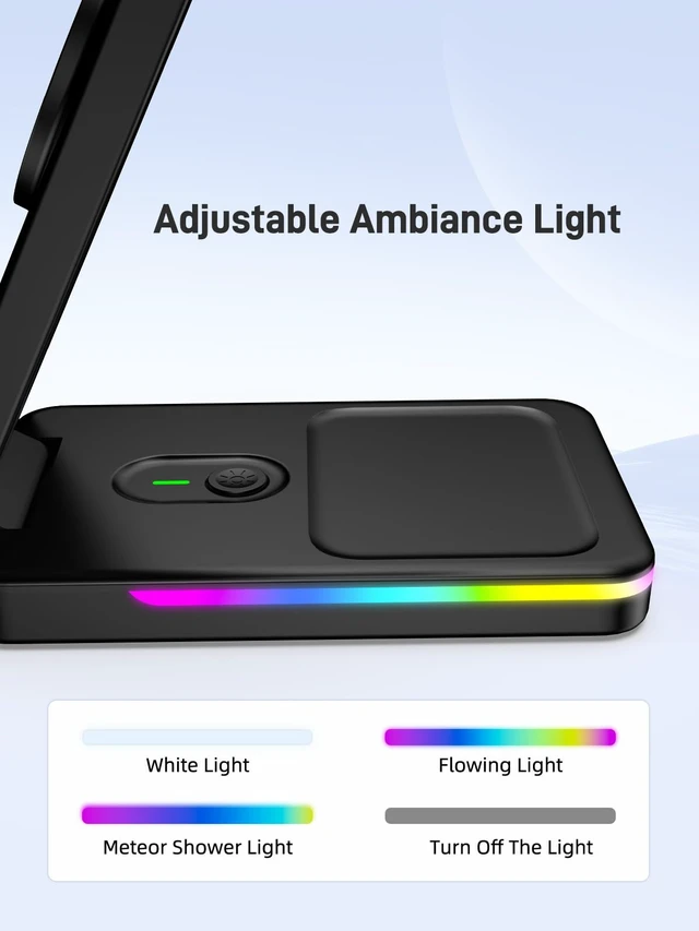 Alt view image 6 of 7 - Magnetic Wireless Charger for Pixel Watch 3/2, Charging Station for Google | Foldable Charger Stand for Google 10 Pro/10/9 Pro Fold/9 Pro/9/8/Pixel Buds Pro 2, (Not for Pixel Watch 4/1, With Adapter)