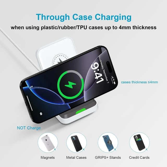 Alt view image 4 of 7 - for Google Pixel 10a, 10 11 Pro XL, Wireless Charger Phone Stand Dock | Charging Station for Google Pixel 10, 10 Pro, 9, 9 Pro XL, 8, 8 Pro, 7, 7 Pro, 6, 6 Pro, 5, 5XL, Wire Less Desk Fast Pad