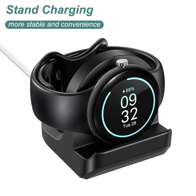Alt view image 2 of 6 - Charger Stand for Google Pixel Watch | Silicone Charging Stand Dock Holder for Google Pixel Watch Original Charger (Black)