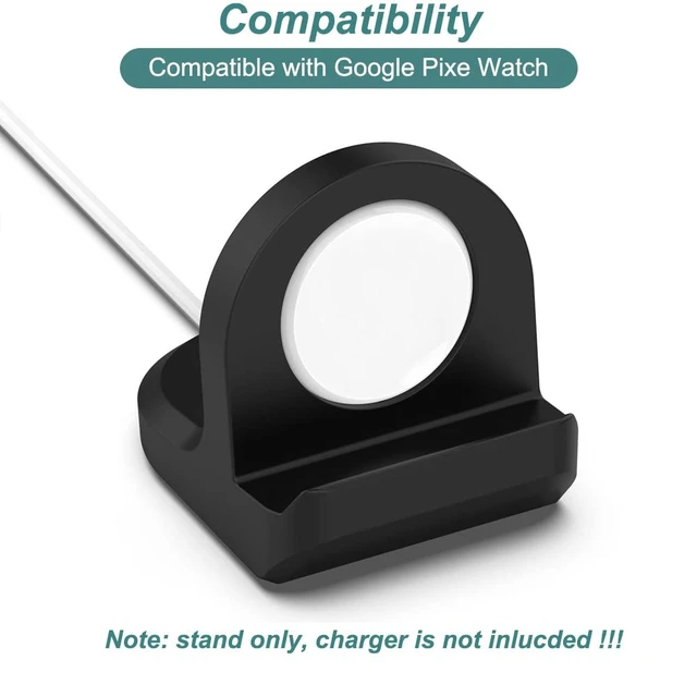 Alt view image 3 of 6 - Charger Stand for Google Pixel Watch | Silicone Charging Stand Dock Holder for Google Pixel Watch Original Charger (Black)