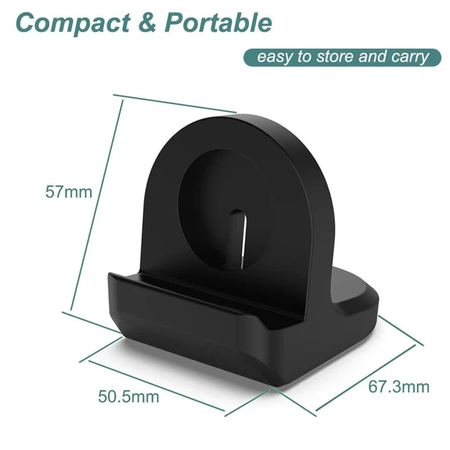 Alt view image 5 of 6 - Charger Stand for Google Pixel Watch | Silicone Charging Stand Dock Holder for Google Pixel Watch Original Charger (Black)