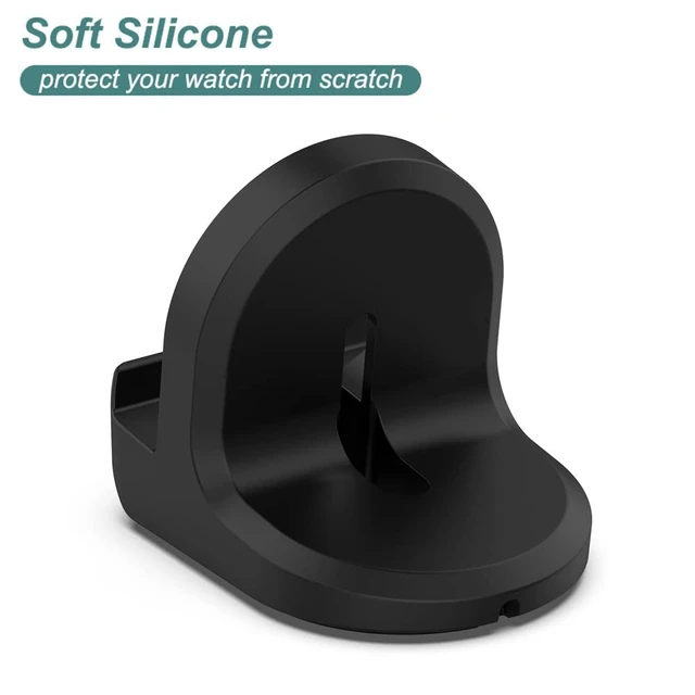 Alt view image 6 of 6 - Charger Stand for Google Pixel Watch | Silicone Charging Stand Dock Holder for Google Pixel Watch Original Charger (Black)