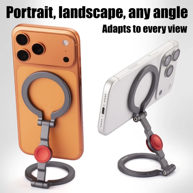 Alt view image 2 of 7 - Magnetic Phone Stand & Fidget Spinner Combo for iPhone & Magsafe Cases | Dual Magnetic Ring with Fidget Spinner Design, Phone Grip that Attaches to All Metal Surfaces
