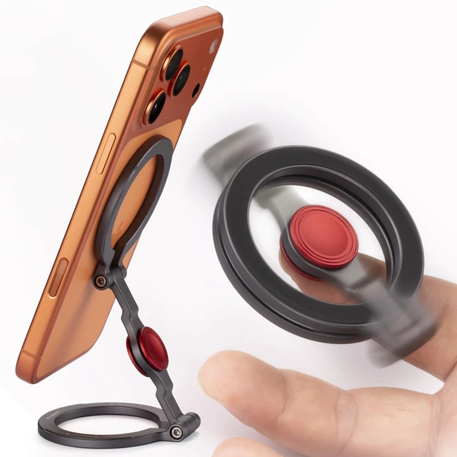 Main image of Magnetic Phone Stand & Fidget Spinner Combo for iPhone & Magsafe Cases | Dual Magnetic Ring with Fidget Spinner Design, Phone Grip that Attaches to All Metal Surfaces