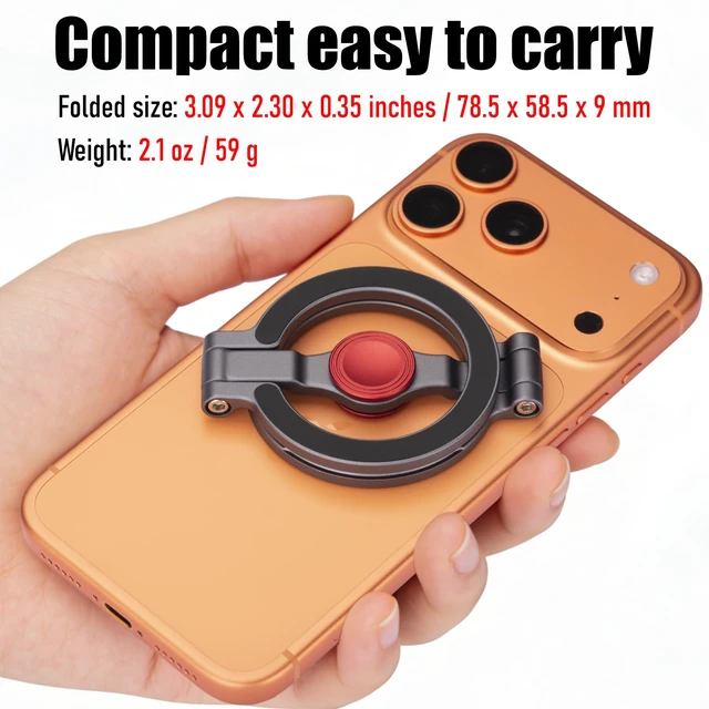 Alt view image 6 of 7 - Magnetic Phone Stand & Fidget Spinner Combo for iPhone & Magsafe Cases | Dual Magnetic Ring with Fidget Spinner Design, Phone Grip that Attaches to All Metal Surfaces