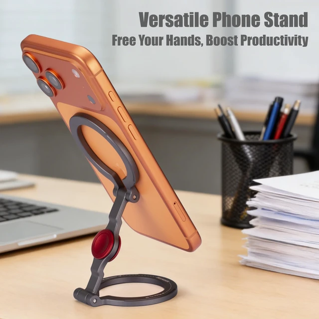 Alt view image 7 of 7 - Magnetic Phone Stand & Fidget Spinner Combo for iPhone & Magsafe Cases | Dual Magnetic Ring with Fidget Spinner Design, Phone Grip that Attaches to All Metal Surfaces
