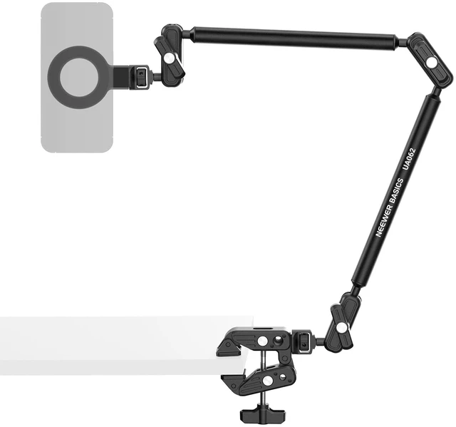 Main image of Basics Magic Arm with Desk Clamp for Phone Webcam Camera Mic, UA062 | 26.4", Desk Stand Magnetic Overhead Phone Mount Holder Compatible with MagSafe iPhone 18 Pro/Pro Max Action Camera Webcam Mic