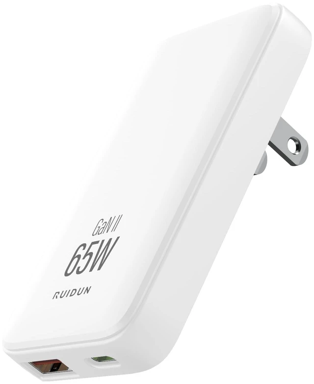 Main image of 65W GaN USB C Charger,2 Port Flat USB Wall Charger,flodable Plug for Travel, with PD3.0&PPS for MacBook,Laptops,Tablets,for iPhone,iPad Pro,S22,XPS