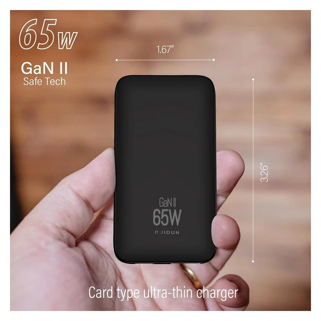 Alt view image 4 of 7 - 65W GaN USB C Ultra Slim Charger Block, 2-Port Compact Foldable Fast Charger Power Adapter for iPhone 17/16/15 Series, Galaxy S25/S24, Pixel 10/9, MacBook Pro/Air, iPad Pro 2026 New