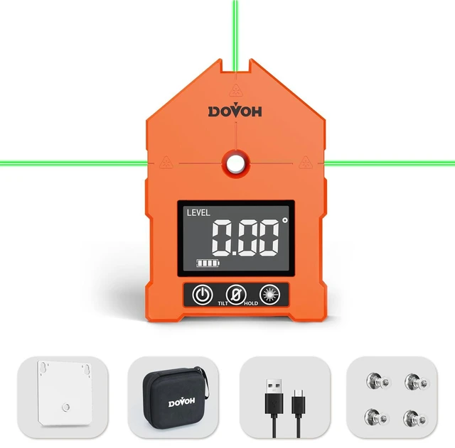 Main image of 3-in-1 Digital Angle Finder with Laser, Digital Angle Gauge, WG-3L | 3 Green Beams, Magnetic, Rechargeable Inclinometer, Digital Level with Laser, For Woodwork, Hanging Picture, Saw, Carpentry