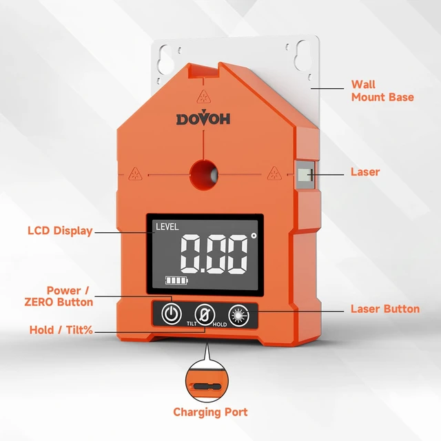 Alt view image 7 of 7 - 3-in-1 Digital Angle Finder with Laser, Digital Angle Gauge, WG-3L | 3 Green Beams, Magnetic, Rechargeable Inclinometer, Digital Level with Laser, For Woodwork, Hanging Picture, Saw, Carpentry