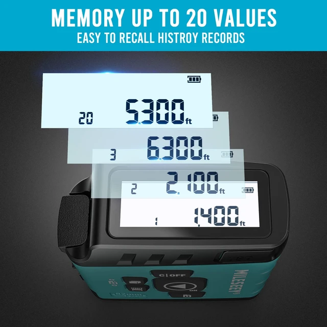 Alt view image 7 of 7 - DT20 Laser Tape Measure with APP, 3-in-1 Digital Measuring Tape Rechargeable, 130FT Laser Distance Meter, 16FT Digital Tape Measure Waterproof, Area/Volume/Measuring/Pythagorean Mode
