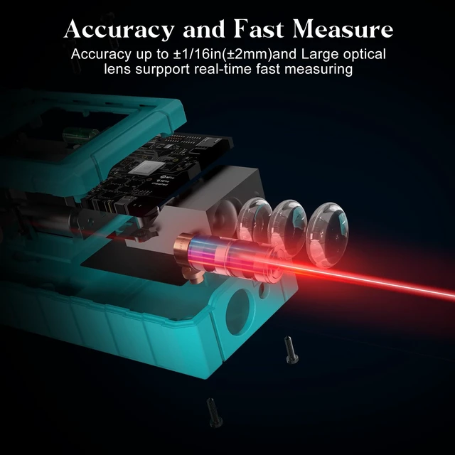 Alt view image 5 of 7 - LD50E Laser Distance Measure,165ft/50M,Backlit LCD,Ft/M/in Switch | Highaccuracy compact laser measuring tool equipped with large backlit LCD.Supports ft/m/in unit switching and bubble level.