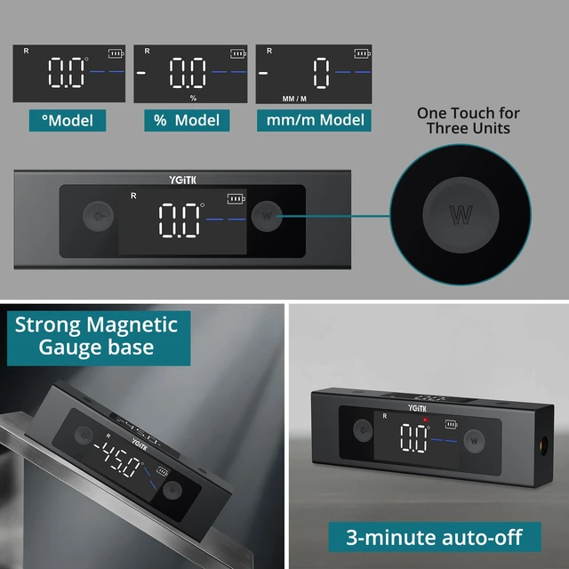 Alt view image 5 of 7 - Dual Axis Digital Inclinometer with Dual Laser & Dual Display | Magnetic digital angle finder with aluminum housing, tripod-ready mount and X/Y axis measurement for alignment