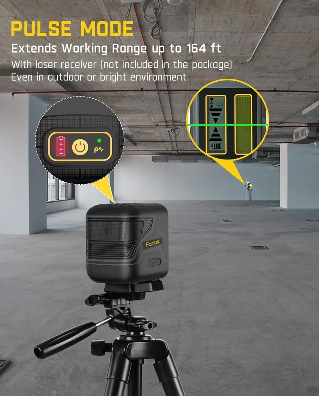 Alt view image 5 of 7 - D2 Pocket Green Laser Level for Picture Hanging and Home DIY | 100 ft Self-Leveling Cross Line, Type-C Rechargeable, Rotatable 360 Degree, Pulse Mode, Magnetic Bracket, Carrying Pouch