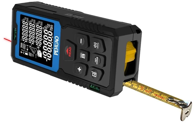 Main image of 2-in-1Laser Measuring Tool, USB-C Rechargeable Digital Laser Tape Measure | 165Ft/50M Digital Laser Measurement 6.5Ft/3M Measuring Tape, Distance Meter with 2 Bubble LevelsM/in/Ft Unit