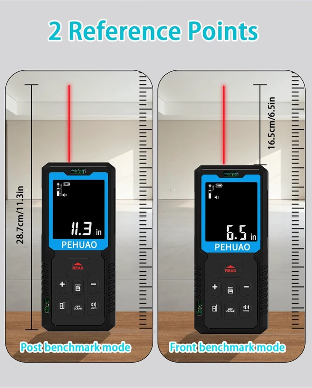 Alt view image 2 of 7 - 2-in-1Laser Measuring Tool, USB-C Rechargeable Digital Laser Tape Measure | 165Ft/50M Digital Laser Measurement 6.5Ft/3M Measuring Tape, Distance Meter with 2 Bubble LevelsM/in/Ft Unit
