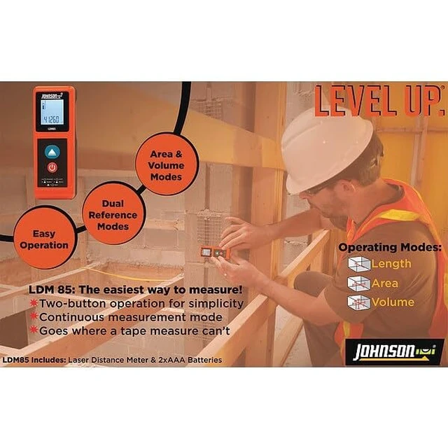 Alt view image 2 of 3 - Level & Tool LDM85 Laser Distance Meter, 85', Orange, 1 Laser Distance Meter