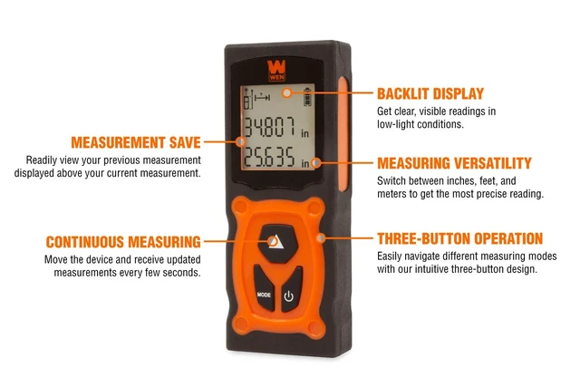 Alt view image 2 of 5 - 10130 Multi-Unit Compact Digital 130-Foot Laser Distance Measure with Backlit LED Screen