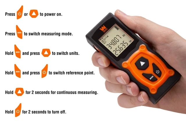 Alt view image 4 of 5 - 10130 Multi-Unit Compact Digital 130-Foot Laser Distance Measure with Backlit LED Screen