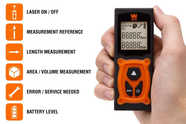 Alt view image 3 of 5 - 10130 Multi-Unit Compact Digital 130-Foot Laser Distance Measure with Backlit LED Screen