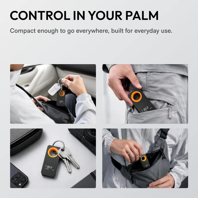 Alt view image 3 of 7 - Pocket-Size Laser Measuring Tool, Gadget Birthday Gift for Men & Women | EDC,Keychain Carry Design, 98Ft Laser Tape Measure ±2mm Accuracy, USB-C Rechargeable, OLED Display, Ft/M/in Unit Conversion