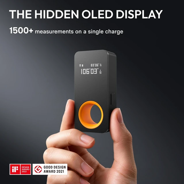 Alt view image 7 of 7 - Pocket-Size Laser Measuring Tool, Gadget Birthday Gift for Men & Women | EDC,Keychain Carry Design, 98Ft Laser Tape Measure ±2mm Accuracy, USB-C Rechargeable, OLED Display, Ft/M/in Unit Conversion