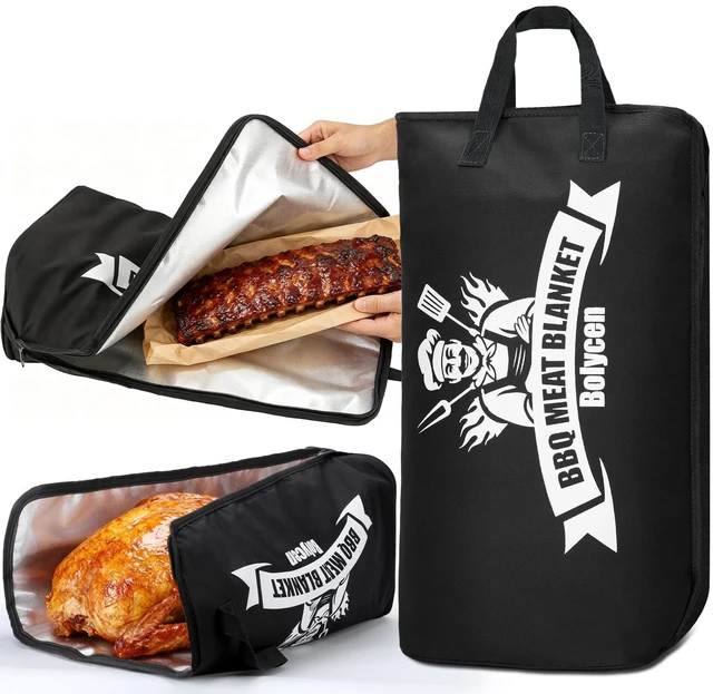 Main image of Upgraded 21 in BBQ Blanket for Resting Meat, Insulated Brisket Bag | Smoker Accessories, 5-Layer, Wide Mouth, Reinforced Base, Leak-Resistant, Foldable, for Brisket and Turkey, Gift for Men