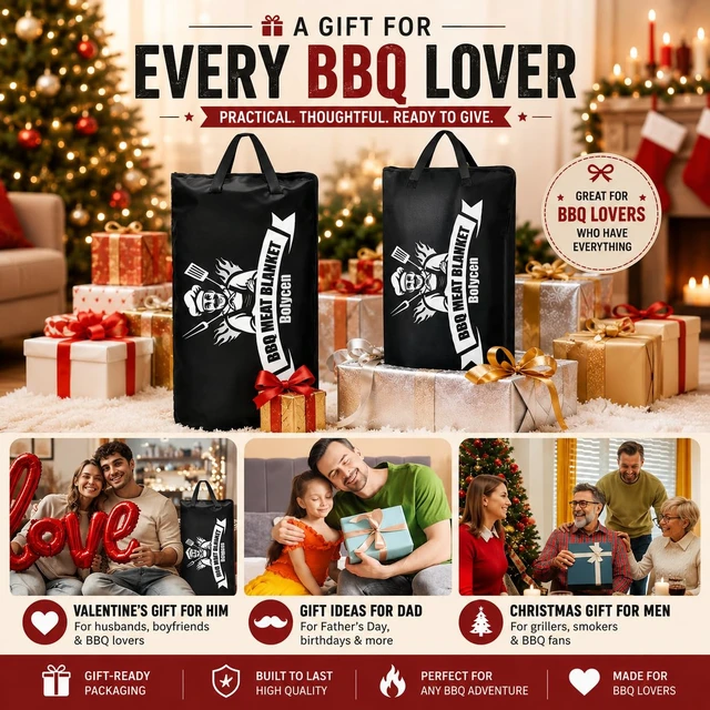 Alt view image 7 of 7 - Upgraded 21 in BBQ Blanket for Resting Meat, Insulated Brisket Bag | Smoker Accessories, 5-Layer, Wide Mouth, Reinforced Base, Leak-Resistant, Foldable, for Brisket and Turkey, Gift for Men