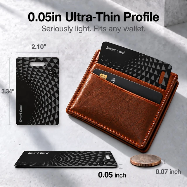 Alt view image 5 of 7 - Wallet Tracker Card 2 Pack iOS & Android, Slim Bluetooth Tracking Cards | 0.05in, Wireless Charging, Works with Apple Find My & Google Find, Apple MFi Certified, IP68 for Wallet Passport Keys