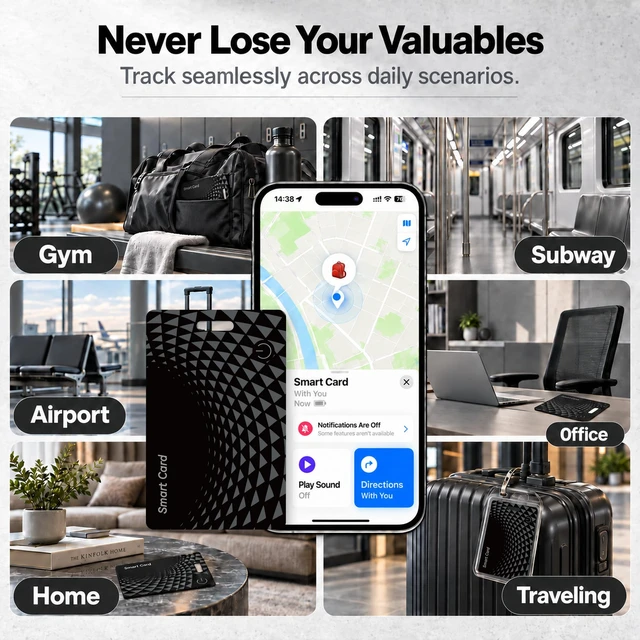 Alt view image 6 of 7 - Wallet Tracker Card 2 Pack iOS & Android, Slim Bluetooth Tracking Cards | 0.05in, Wireless Charging, Works with Apple Find My & Google Find, Apple MFi Certified, IP68 for Wallet Passport Keys