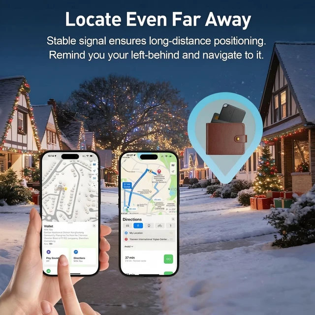 Alt view image 4 of 7 - Ultra-Thin Rechargeable Wallet Tracker Card Compatible with Apple Find My & Android, Bluetooth Key Finder for Men Women, Slim GPS Locator for Luggage Passport Keys, Anti-Loss Travel Must-Have