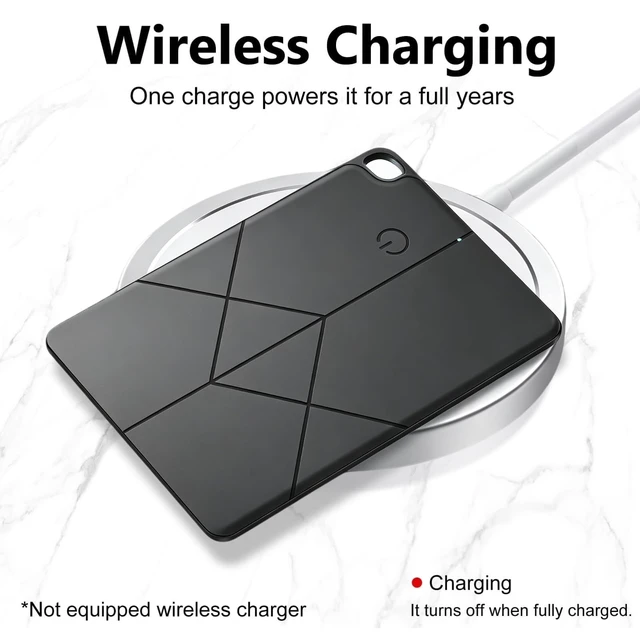 Alt view image 6 of 7 - Ultra-Thin Rechargeable Wallet Tracker Card Compatible with Apple Find My & Android, Bluetooth Key Finder for Men Women, Slim GPS Locator for Luggage Passport Keys, Anti-Loss Travel Must-Have