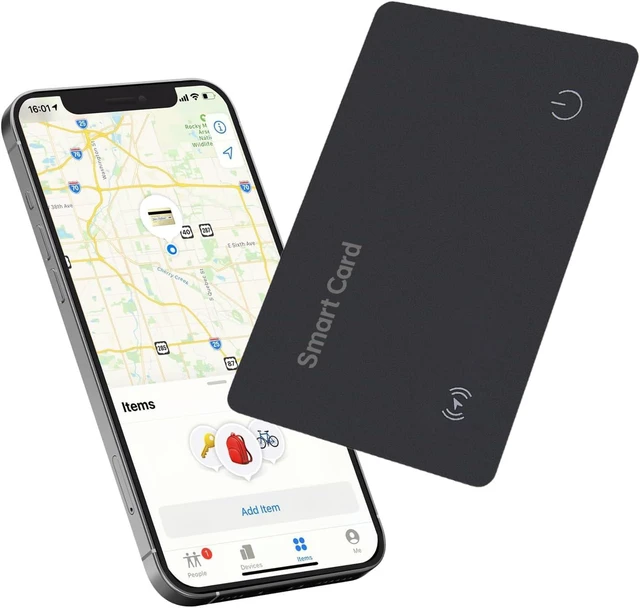 Main image of Slim Wallet Tracker Card, Rechargeable, Works With Apple Find My | IP68 Waterproof Tracking Card For Wallets, Phones, Passports And Luggage Tags, Up To 5 Months Per Charge, iOS Only