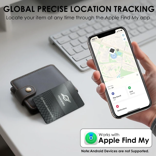 Alt view image 3 of 7 - Wallet Tracker Card (iOS Only) - Work with Apple Find My, Bluetooth Smart Card Wallet Finder, 5 Years Battery, Slim, IP68 Waterproof, Item Tracker for Purse, Passport, Bag (1Pack)