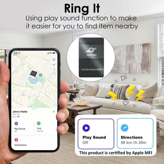 Alt view image 5 of 7 - Wallet Tracker Card (iOS Only) - Work with Apple Find My, Bluetooth Smart Card Wallet Finder, 5 Years Battery, Slim, IP68 Waterproof, Item Tracker for Purse, Passport, Bag (1Pack)