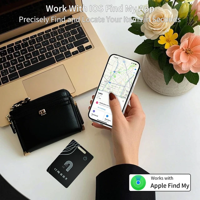 Alt view image 3 of 7 - Ultra-Thin Wallet Tracker Card Works with Apple Find My, Rechargeable Slim Tracking Card, Bluetooth Tracker for Wallets, Key Finder & Item Locator for Luggage, Passports - MFi Certified iOS Only