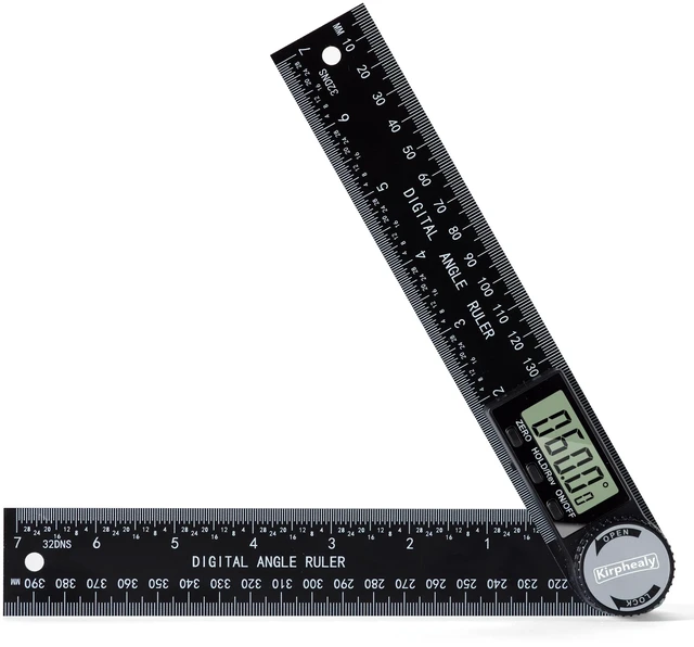 Main image of Digital Angle Finder Protractor, 7-Inch/200 mm ABS Ruler | Large Digital Display, 0360° Measuring Range, Angle Gauge,for Woodworking, Carpentry, Construction and DIY Home Projects