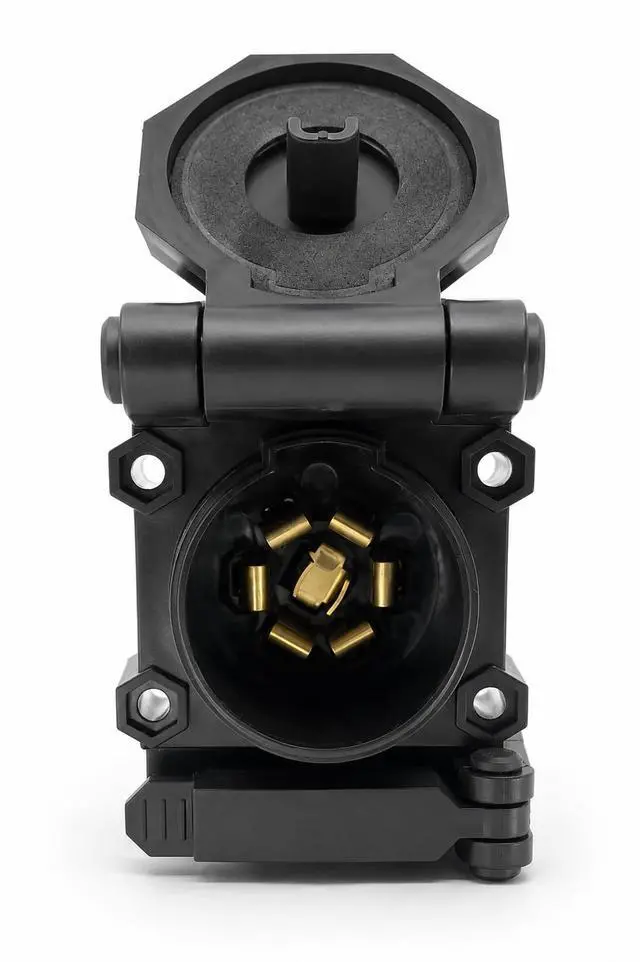 Alt view image 2 of 7 - Bluarc Electronics - Multi-Tow 7 Blade and 4 Flat Heavy-Duty Trailer Connector / Towing Receiver (Replaces Hopkins 40950) 7 Way Round with 4 Flat Connector for Trailers and RVs