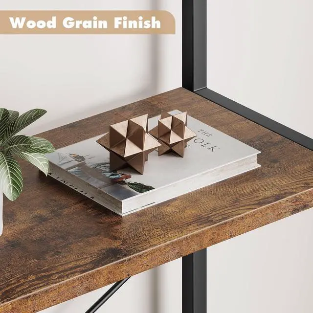 Alt view image 6 of 7 - 5 Tier Bookshelf Arched Bookcase Modern Standing Bookshelves Tall Display Racks Metal Book Shelf for Bedroom, Living Room, Home Office