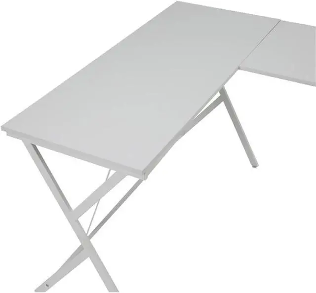 Alt view image 5 of 14 - Demas Wooden Top L-Shaped Computer Desk with Computer Holder in White
