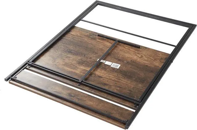 Alt view image 5 of 5 - Foldable 2 Tier Compact Computer Desk, Wood/Black
