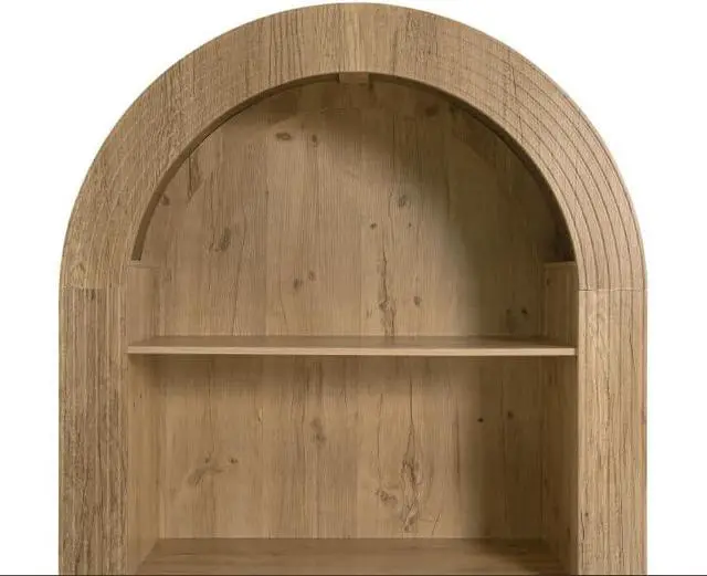 Alt view image 4 of 7 - Arched Bookshelf, Mid Century Modern 4-Tier Arched Storage Bookcase with Open Display Storage Shelf for Dining Room, Living Room, Natural