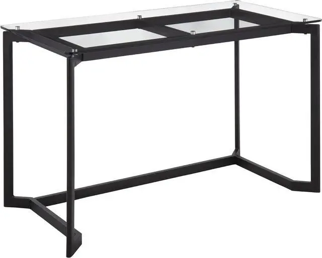 Main image of Masters Glass Desk, Home Office Desk, Computer Desk, Black Desk, Small Desk for Bedroom, Gaming Desk, Mid Century Modern Desk