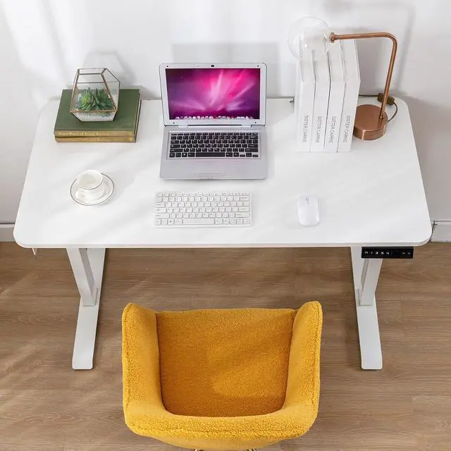 Alt view image 7 of 14 - Modern Teddy Vanity Chair with Back, 360 Swivel Comfy Office Chair with Height-Adjustable, Gold Metal Legs&Wheels, Cute Desk Chair for Women,Girls (Yellow-1)